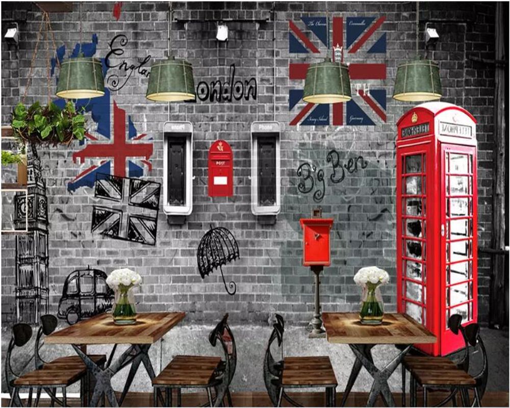 Beibehang Childrens Room Wallpaper Vintage London Phone Booth Home Decorating Cafe Restaurant Wall 3d Wallpaper Home Decor Wallpaper Hd Images Wallpaper Hd In Desktop From Yi11 26 74 Dhgate Com