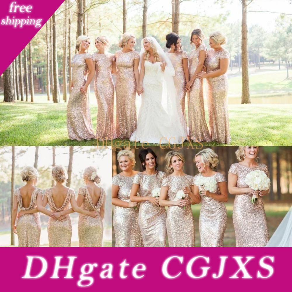 dhgate gold sequin bridesmaid dress