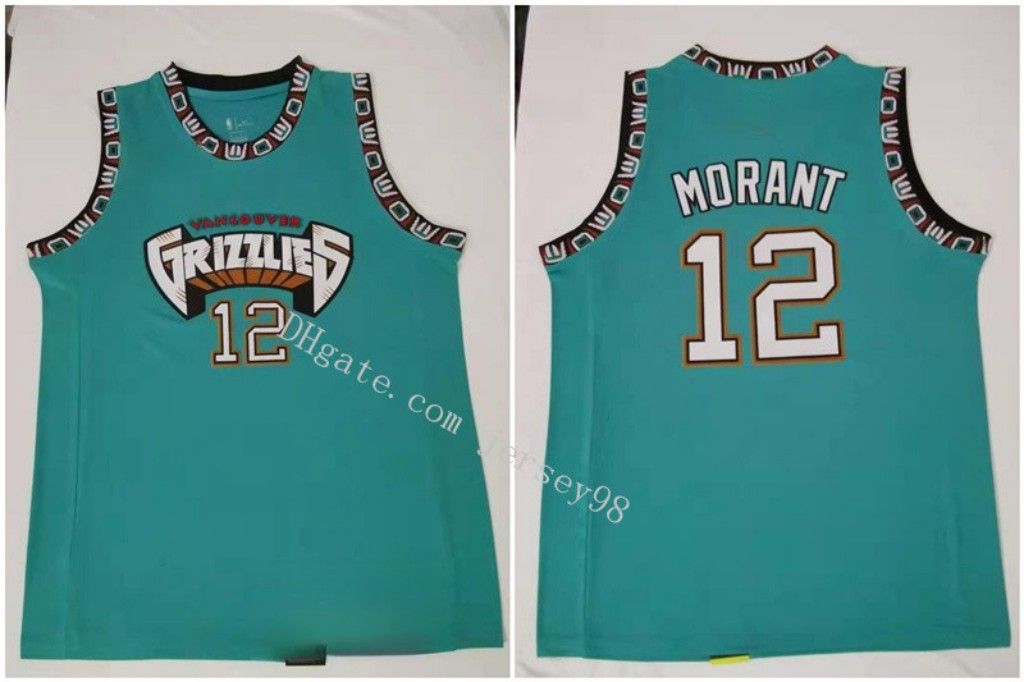 Stitched Men Ja Morant 12 Basketball Green Black Blue White Grey Color  Retro Mike 10 Bibby Jerseys Wholesale From 9,01 €