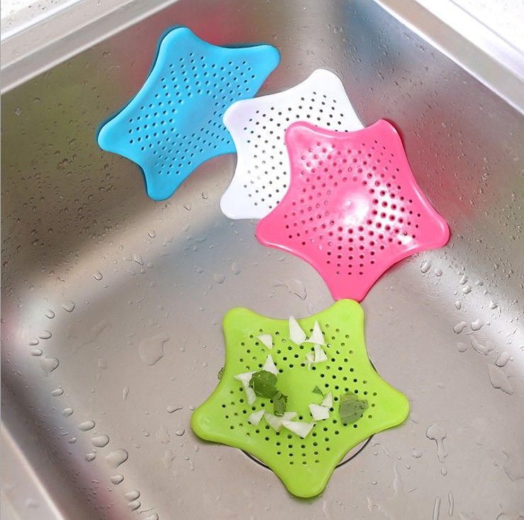 Silicone Sink Seastar Type Filter Kitchen Bathroom Sewer Drain Hair Colanders
