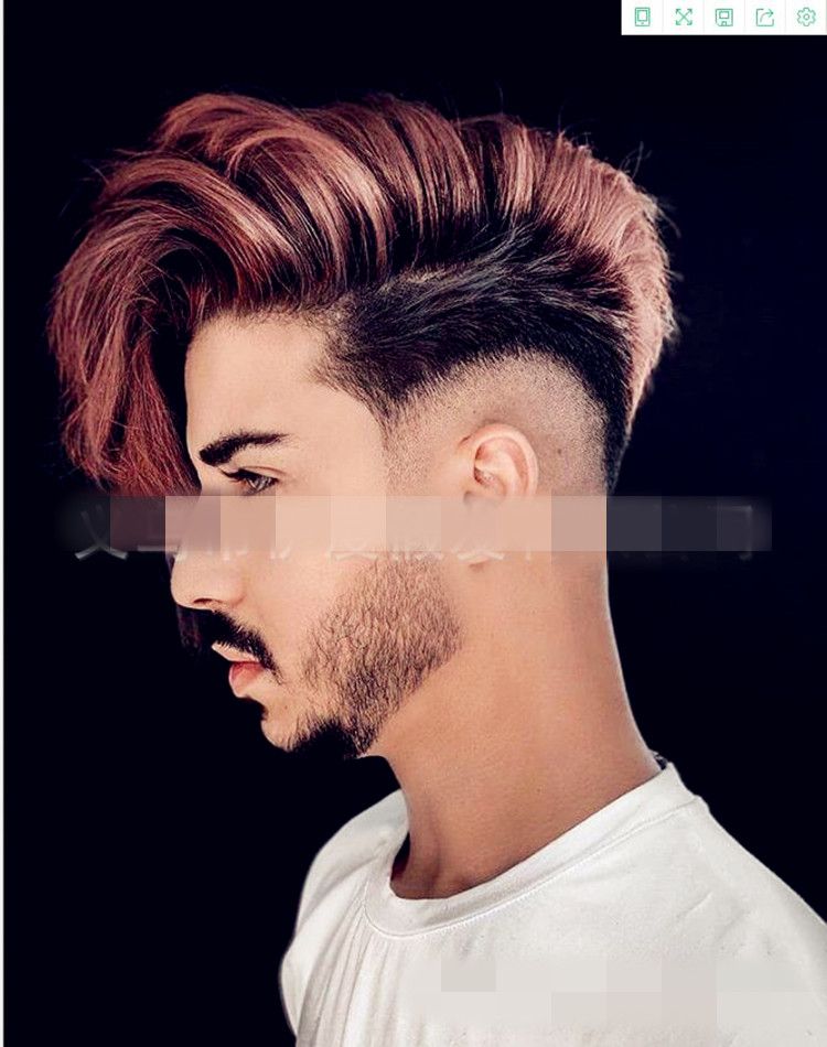 New European and American wigs men's burgundy gradient color small curly short hair wig manufacturers in stock New European and American wigs men's burgundy gradient color small curly short hair wig manufacturers in stock