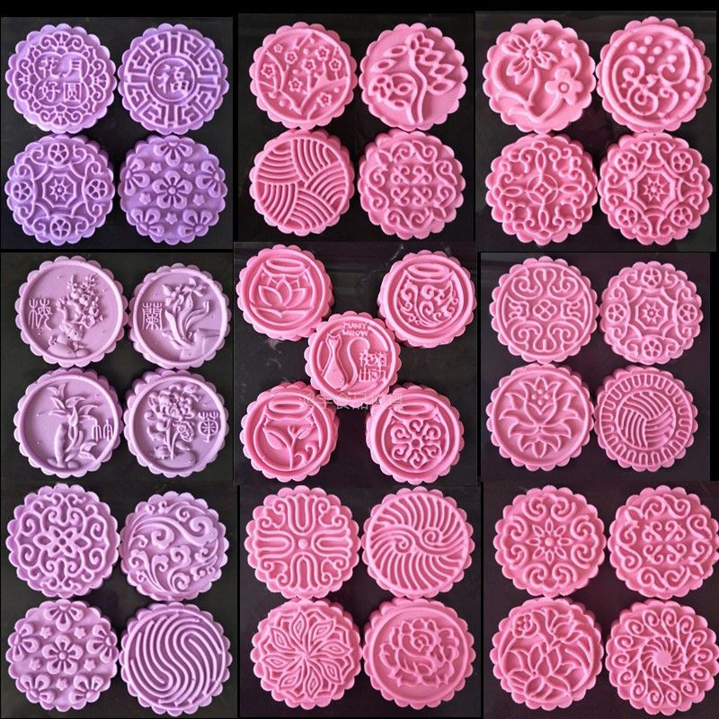 2020 Optional 75g 100g 125g Moon Cake Mold Plastic Baking Pastry Tools Round Cake Plungers Set Hand Press Flower Mooncake Mould Y200612 From Long10 9 24 Dhgate Com