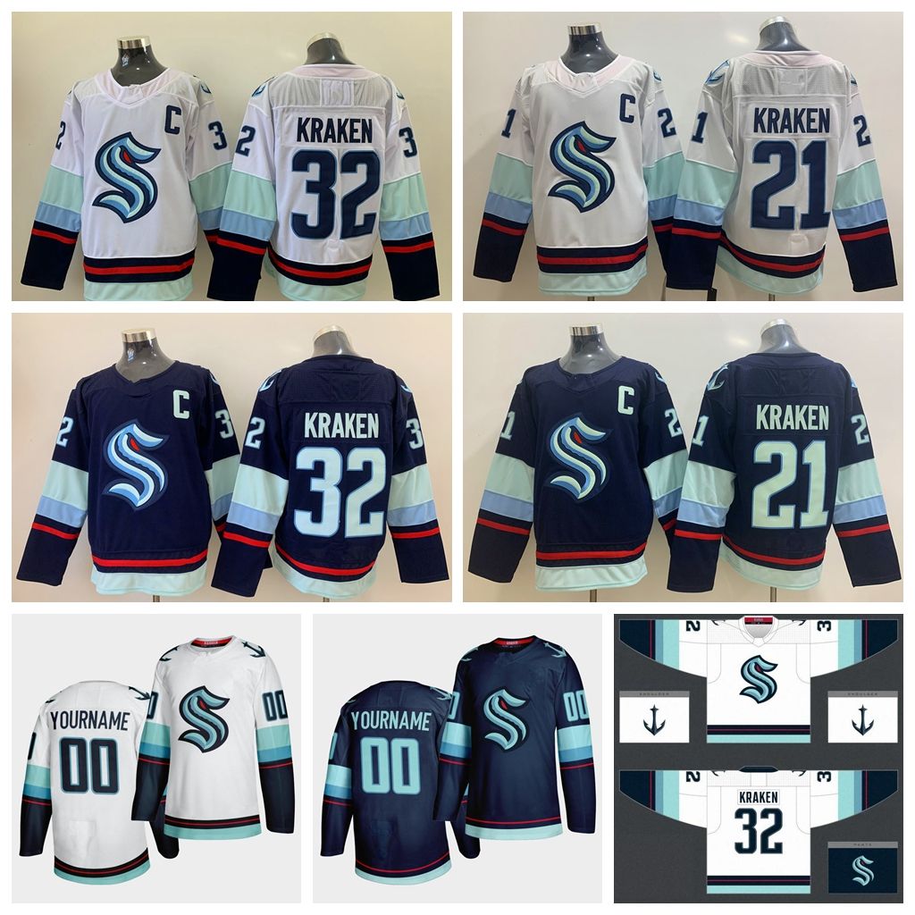 Seattle Kraken Ice Hockey Jerseys 32 Kraken 21 Kraken Jersey 2021 Season  New Team Black Golden Edition Mens Womens Youth Kids Custom Stitch From  95,91 €