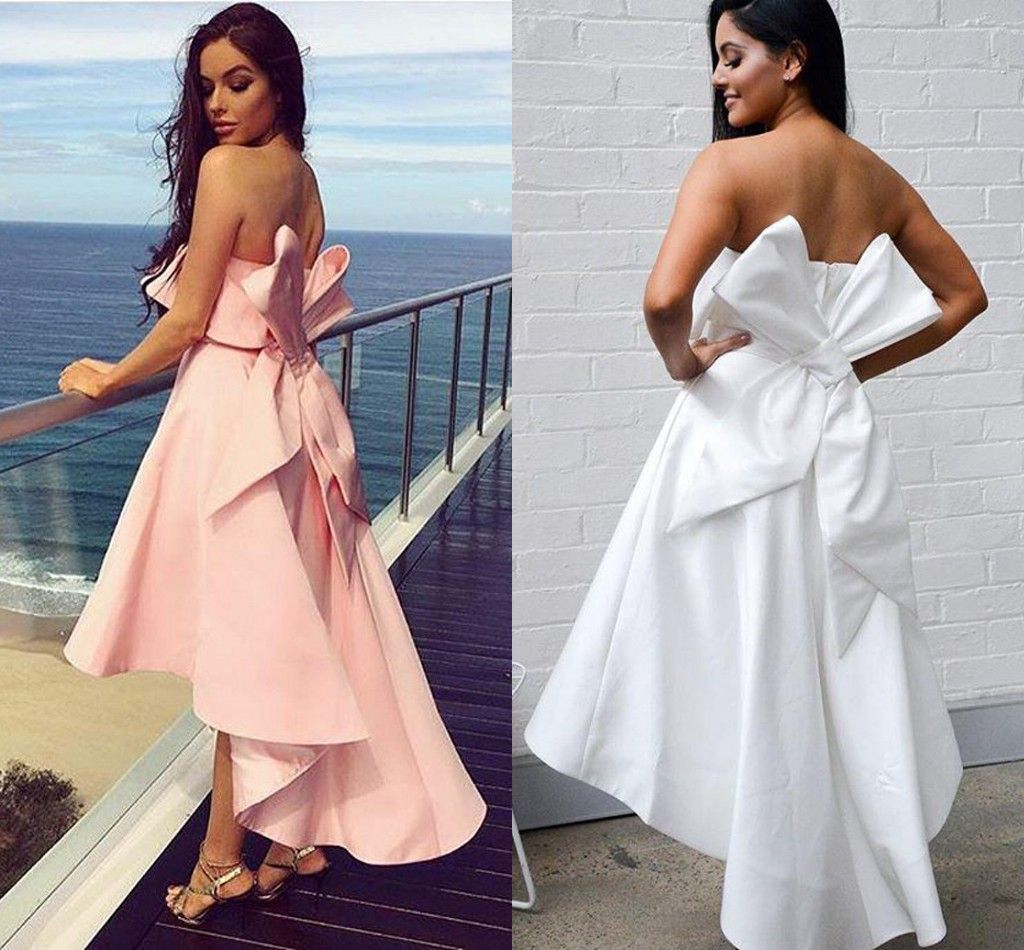 Sexy Strapless High Low Short Bridesmaid Dresses 2021