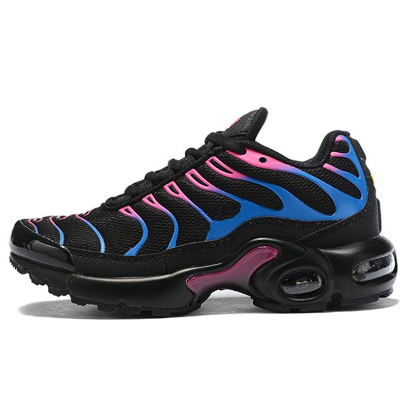 Air Max TN Zapatillas para niños Triple negro Zapatillas para niños Arco iris Zapatillas deportivas