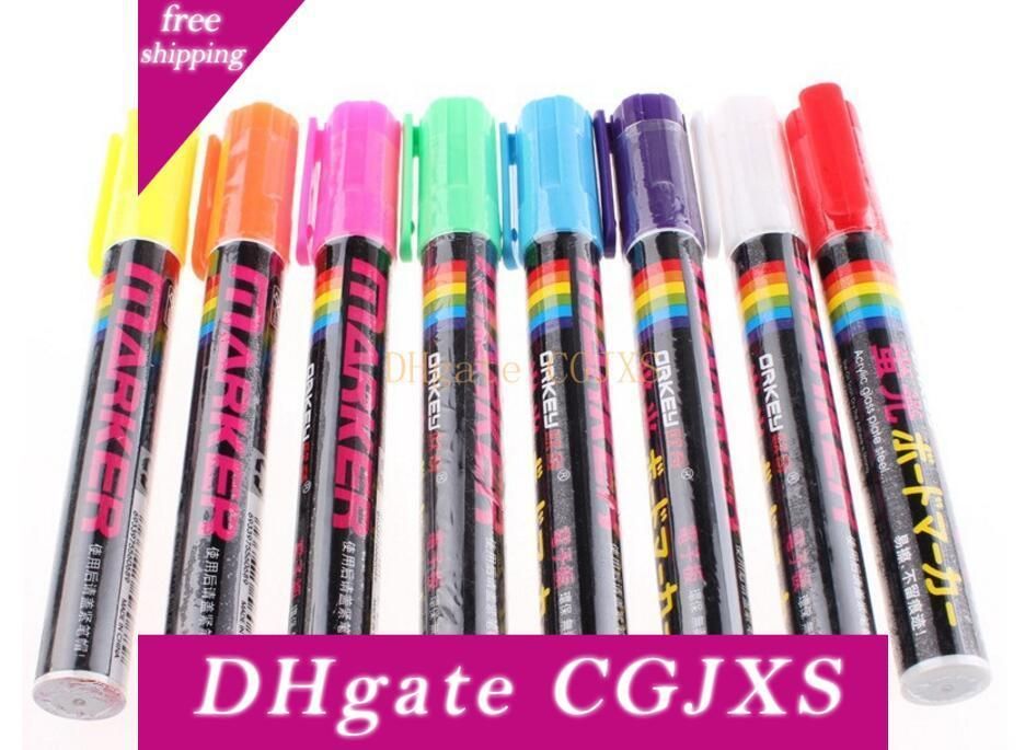 Eco Friendly 8pcs 8 Color Highlighters Fluorescent Liquid Chalk Marker Neon Pen For Led Writing Board