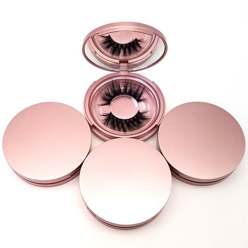 Rose Gold Circle scatola di plastica con specchio