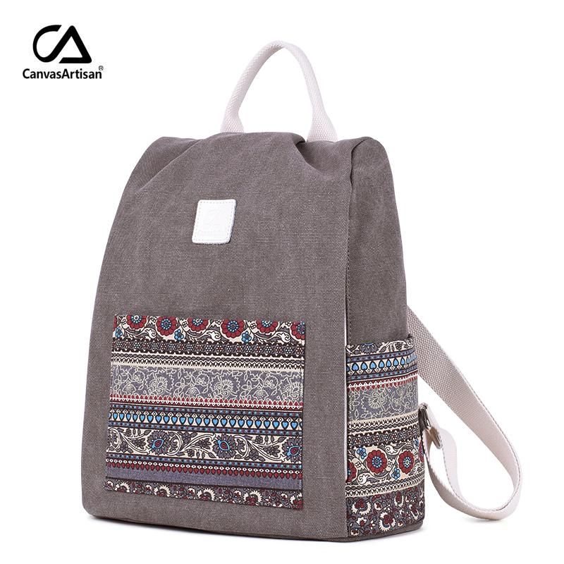 floral canvas backpack