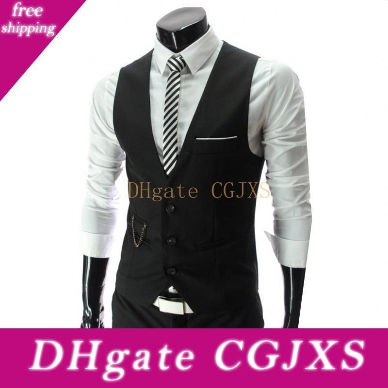 2020 2020 New Arrival Dress Vests For Men Slim Fit Mens Suit Vest Male