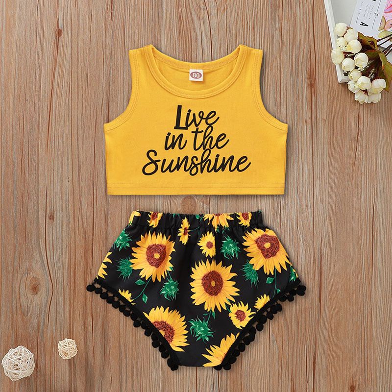 sunflower print baby clothes