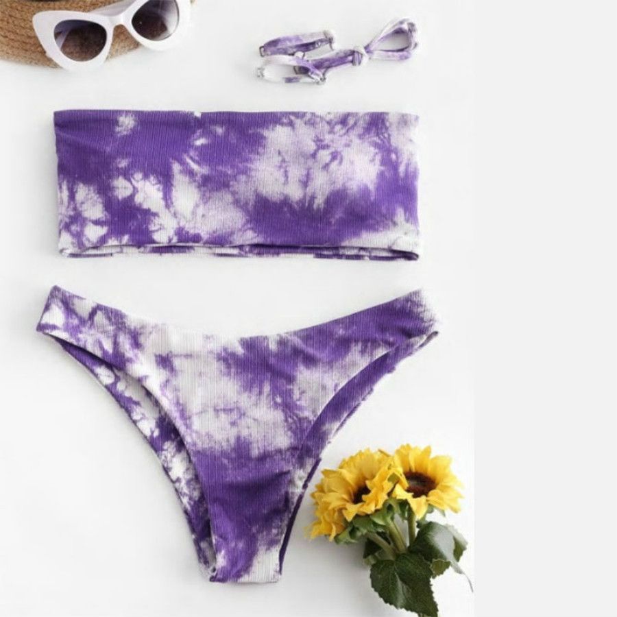 purple tie dye bikini
