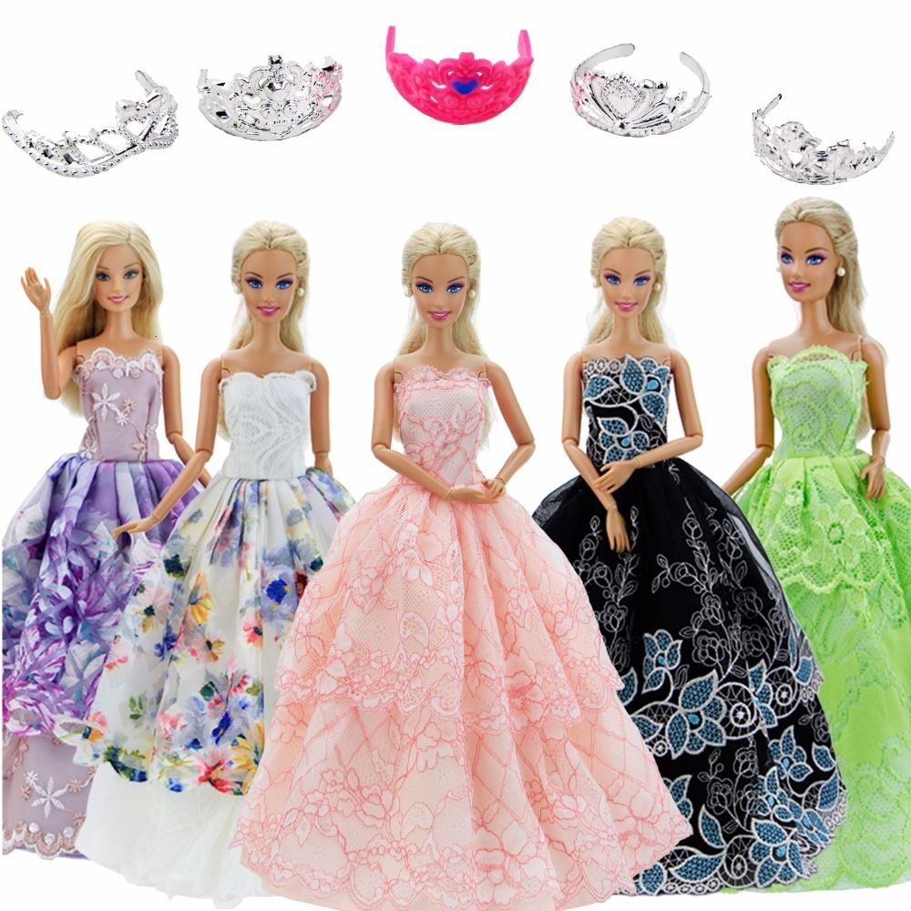 Doll Best Princess Dresses Outfit Party Wedding Clothes Gown 10pcs/Lot