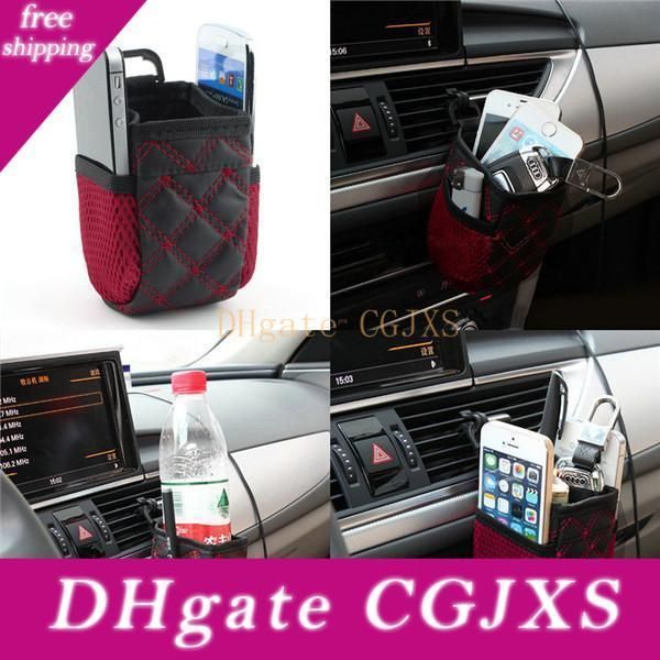 Auto Car Red Wine Color Net Storage Bag Mobile Phone Pocket Car Organizer Airvent Air Vent Hanging Storage Bag Holder Accessories Passenger Seat Organizer Pink Trunk Organizer From Pkkidsswj 2 26 Dhgate Com