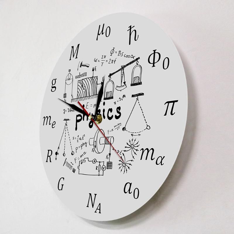 N /A Wall Clock Science Art Physics Elements and Symbols Wall Clock Math Equations Wall Decor Silent Wall Clock Laboratory Sign Physicist Gift for Any Room in Home School Caravan Garage