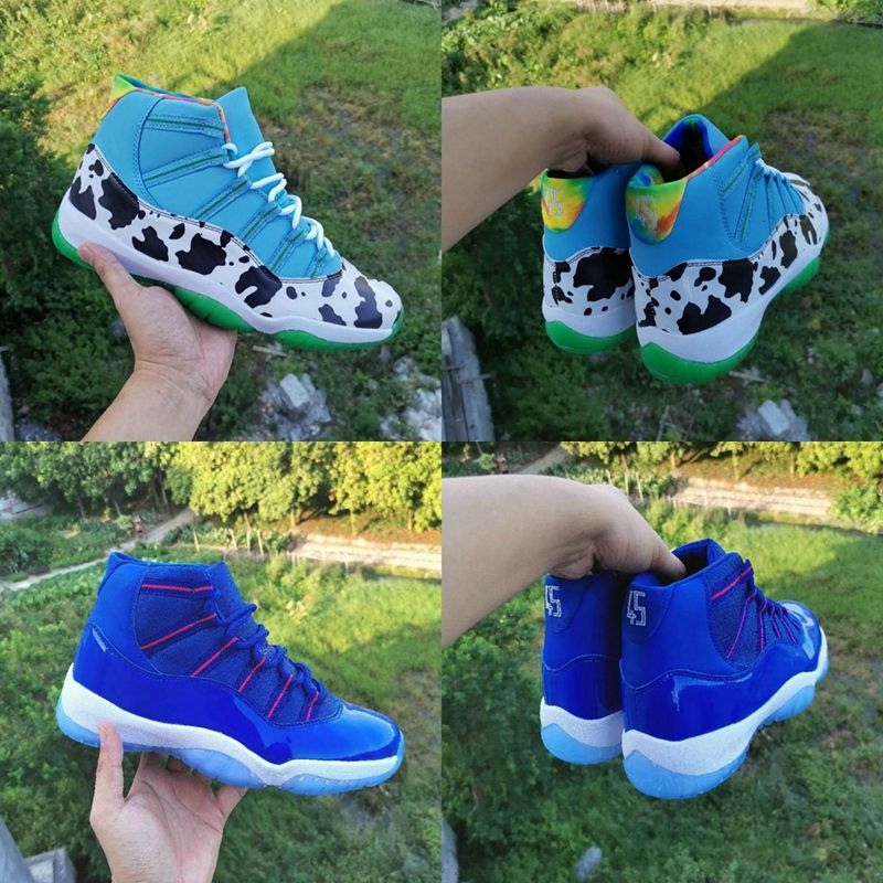 royal blue and pink shoes