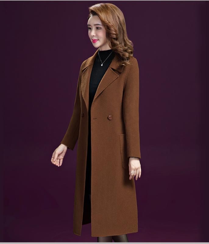Elegante abrigo para mujer Nuevo otoño invierno abrigos clásicos de abrigos de lana lana