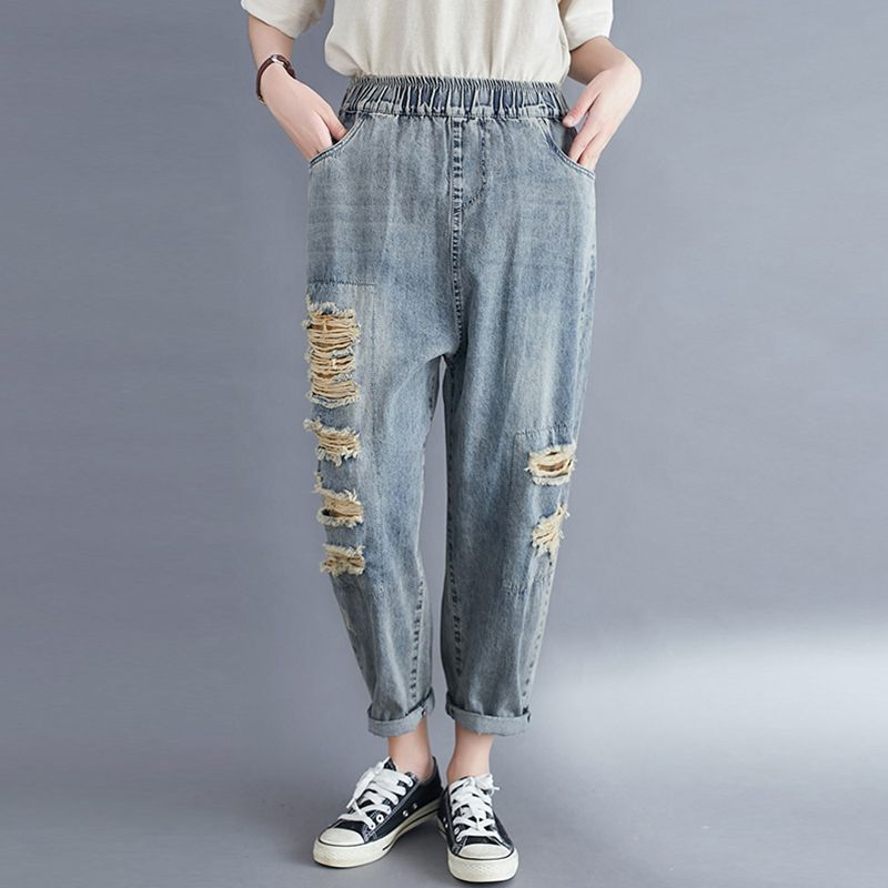 mom jeans with big holes
