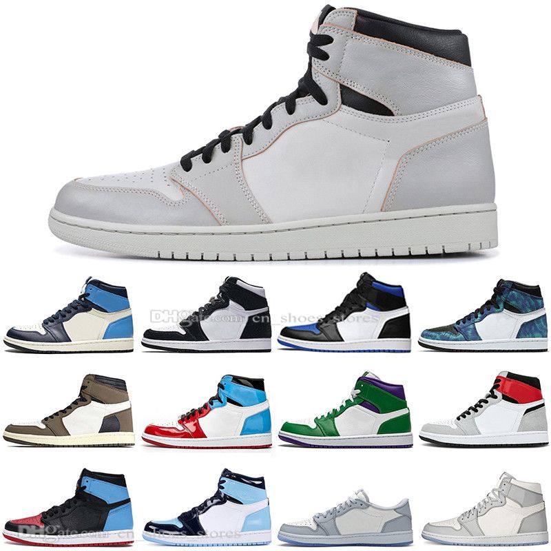 1 High Travis Scotts Low Fearless Panda Obsidian Men Basketball Shoes Racerl Blue UNC 1s Chicago 