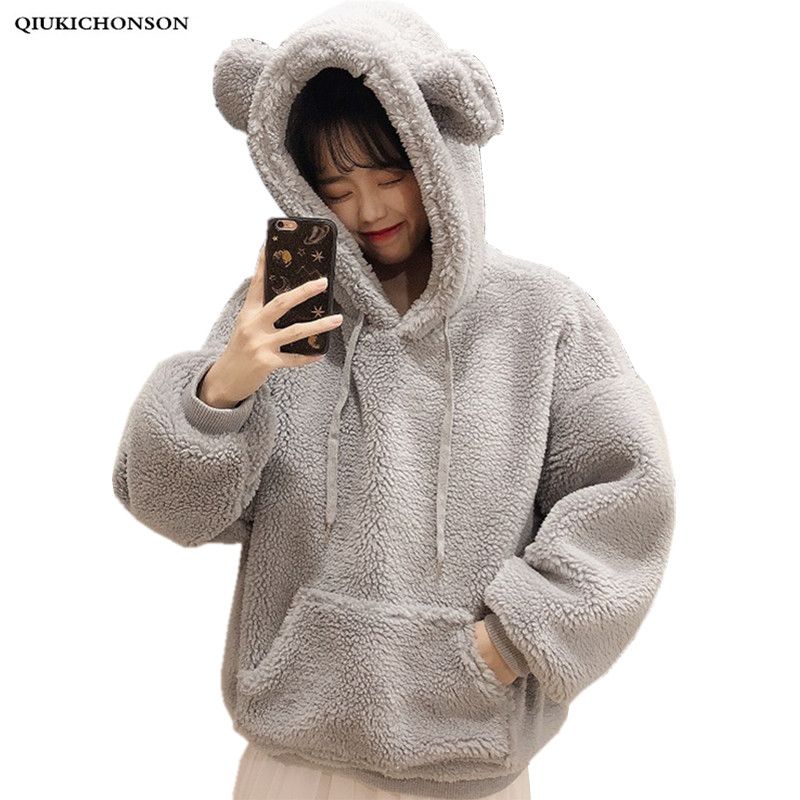 Teddy fluffy hoodie Clearance