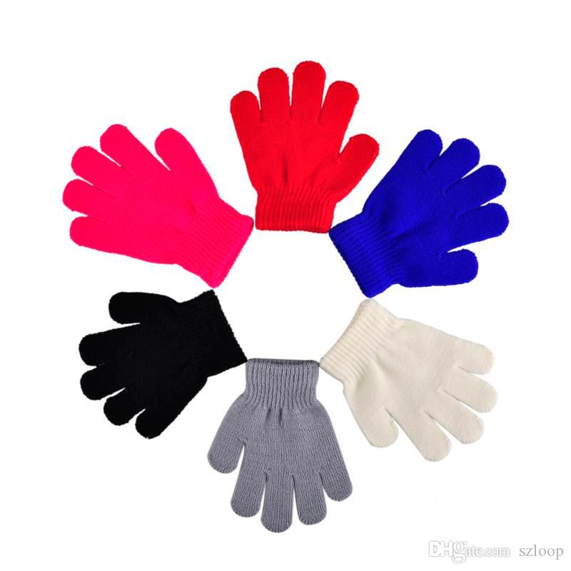 Kids Winter Gloves Kindergarten Kids Solid Color Gloves Mitten Glove