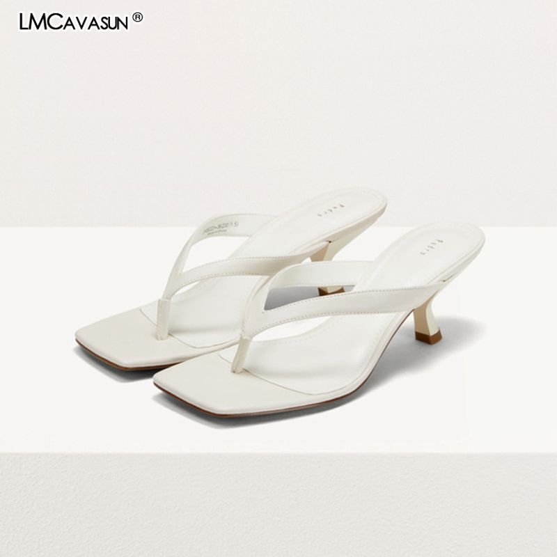 simple leather flip flops