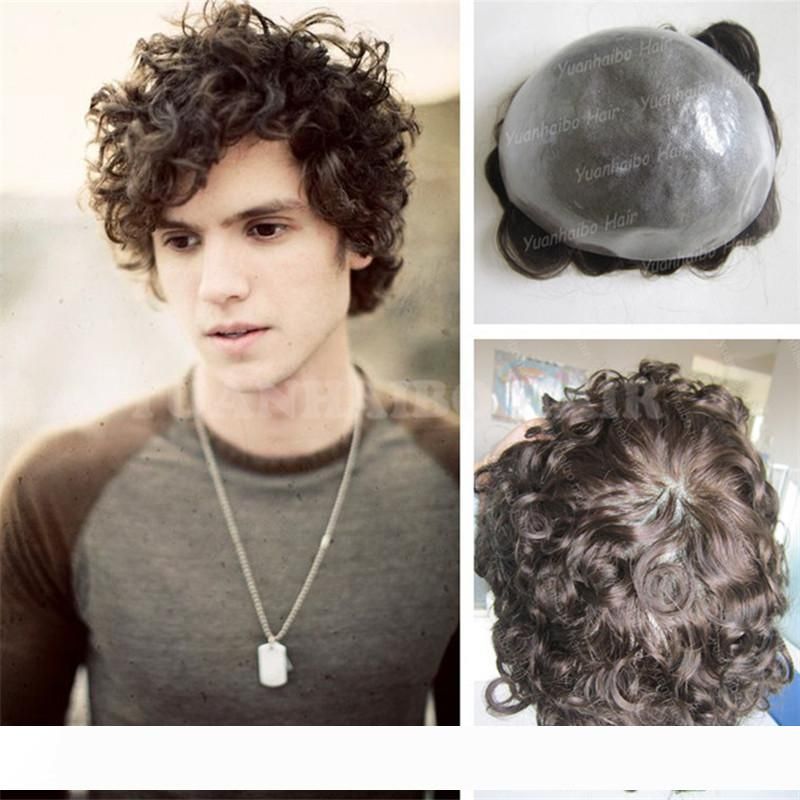 Fashion 8A Grade 6inch Dark Brown Virgin Indian Hair Curly Thin Skin Toupee for Men Free Shipping Fashion 8A Grade 6inch Dark Brown Virgin Indian Hair Curly Thin Skin Toupee for Men Free Shipping