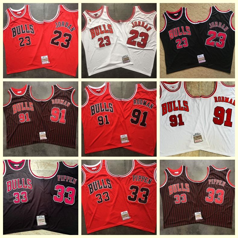 Rechazo Ellos base Hombres Chicago toros Michae Dennis Rodman Scottie Pippen bordado, tejido  de calidad NBA camisetas de baloncesto