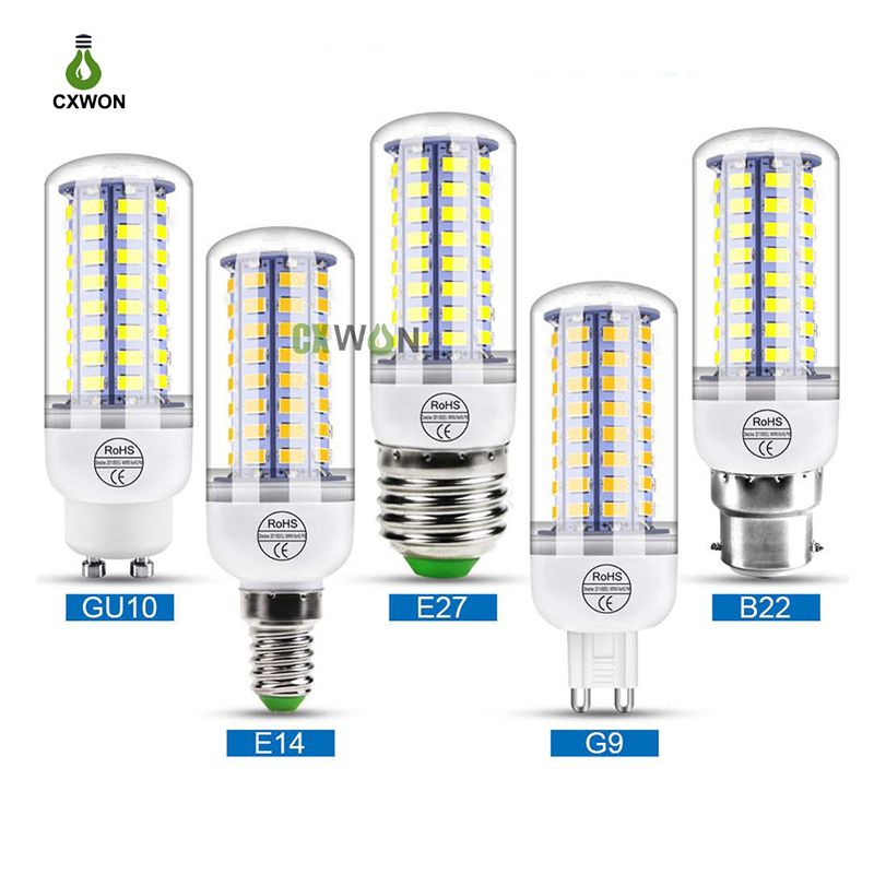 E14 12W 56 LEDS 5730 Chip SMD Corn Light Bulb Lamp 220-240V Warm/Pure White 