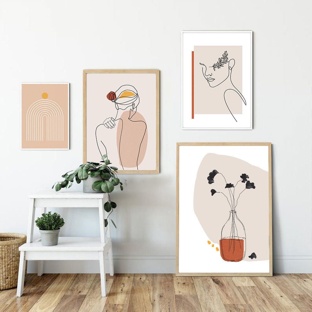 2020 Line Girl Body Poster Abstract Sun Rainbow Wall Art Print Painting Boho Canvas Prints Gallery Wall Pictures Living Room Decor From Goodcomfortable 3 69 Dhgate Com