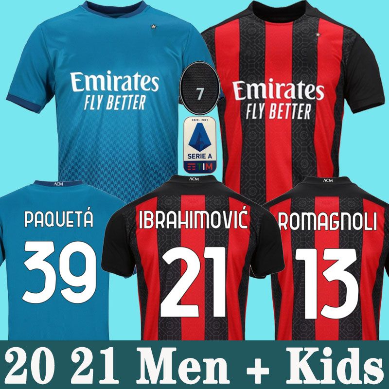 2020 20 21 AC Milan Soccer Jersey 2020 2021 IBRAHIMOVIC ...
