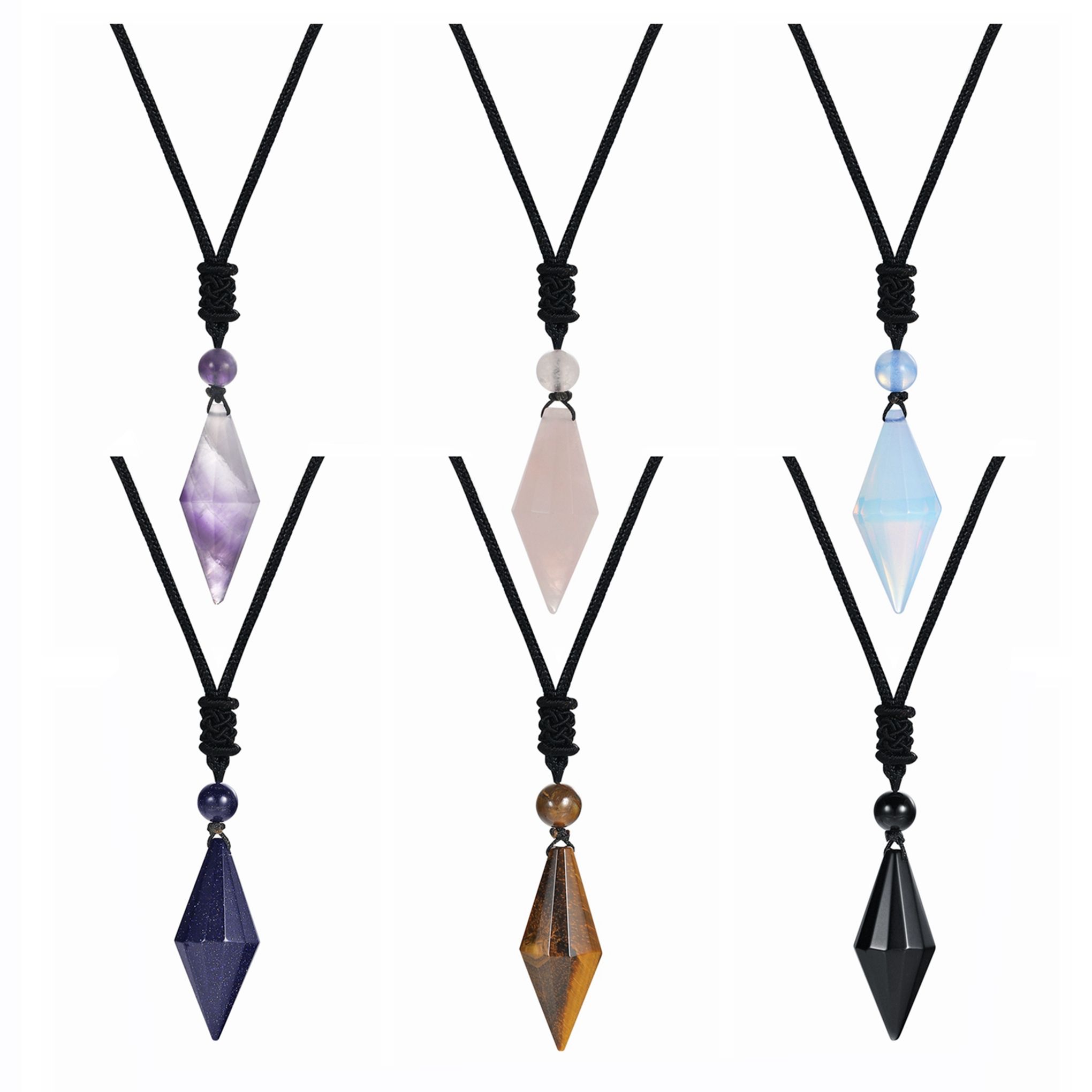 Quartz Healing Stone Pendant Natural Stone Gem Necklace For Women Men Jewelry Quartz Healing Stone Pendant Natural Stone Gem Necklace For Women Men Jewelry