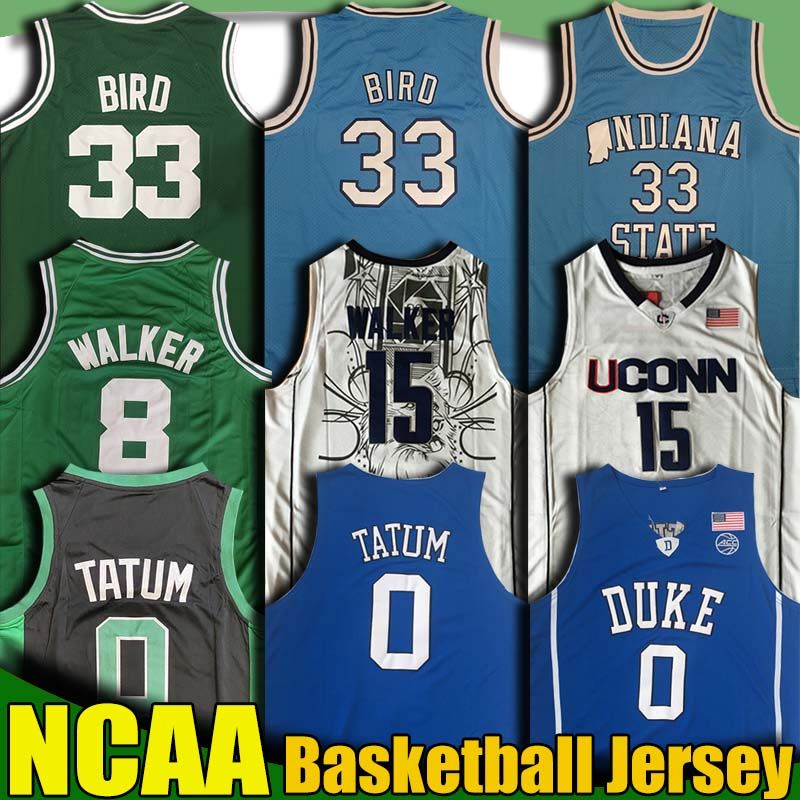 2020 NCAA Duke College Jayson 0 Tatum Jerseys Larry 33 Bird Jersey Kemba 8 Walker Jersey Jaylen