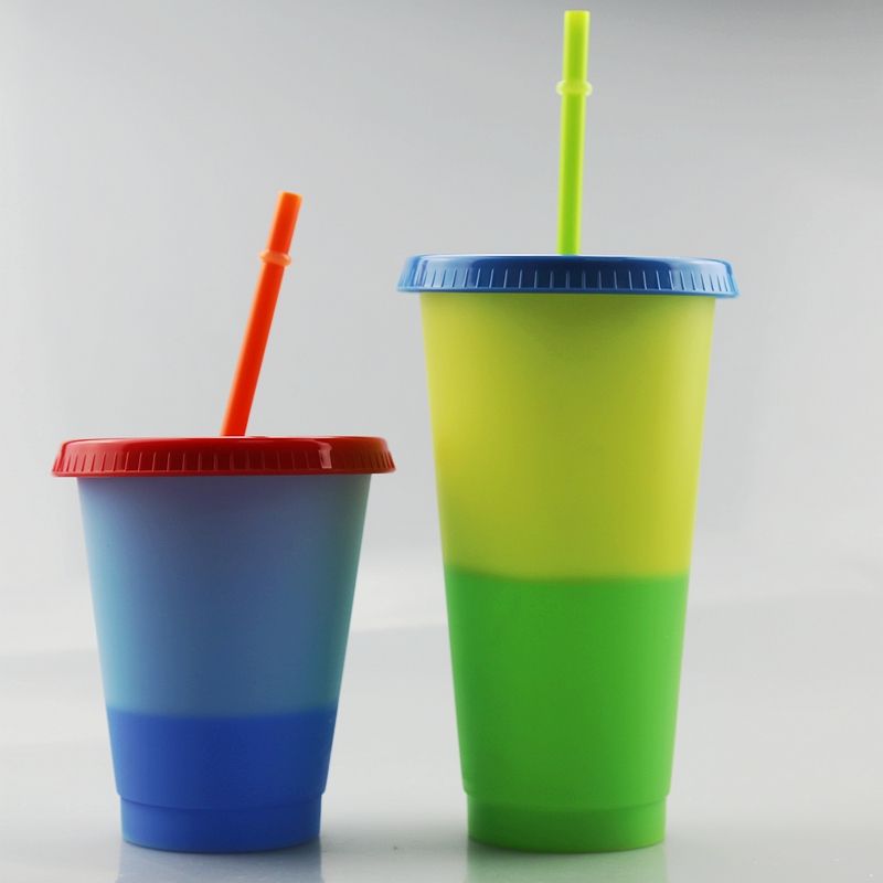 17oz Color Changing Cup Mini Plastic Drinking Tumblers With Lid And Straw  Candy Colors Reusable Cold Drinks Cup Magic Kids Tumbler From Weaving_web,  $0.83