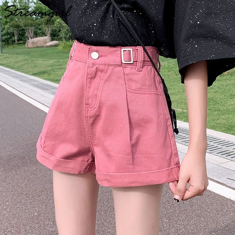 pink jeans shorts