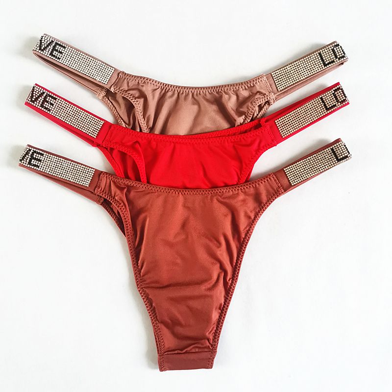 Women Hot Rhinestone G String Underwear Lingerie Toy Thongs T Back Panty Briefs