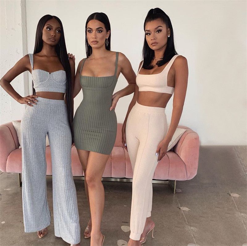 Fashion Womens Ribbed Knit Crop Tank 