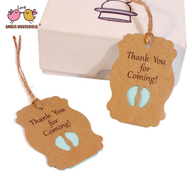 50pcs Paper Bottle Shape Gift Tag Gift Box Labels Thank You Note Christmas