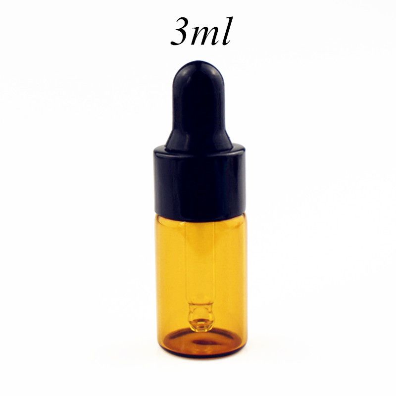 3ml Amber bottles with black cap