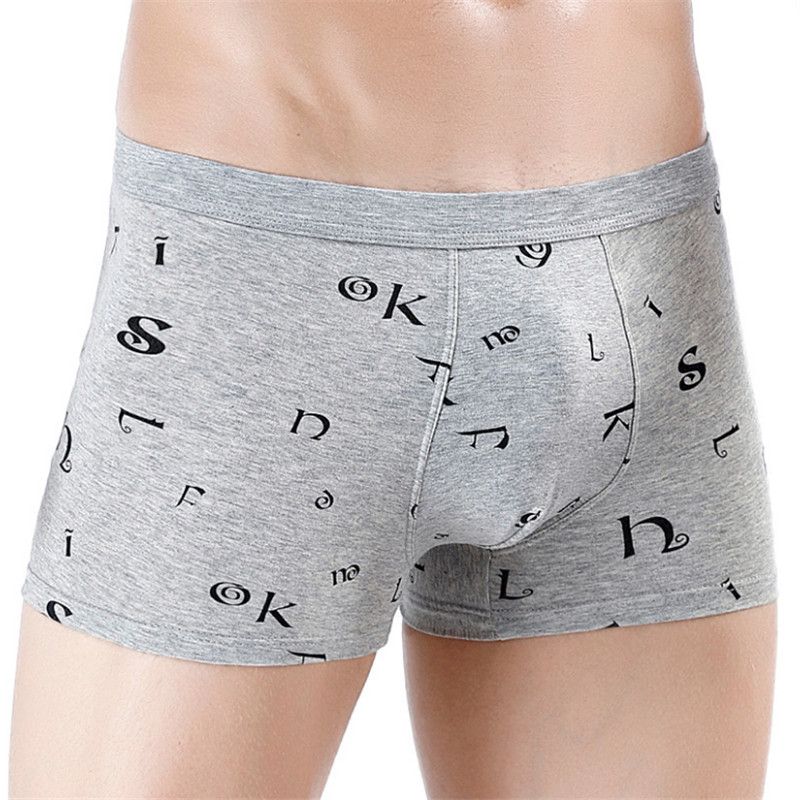 2021 Male Inner Panty Extra Big Size Underwear Young Man Letter Printed