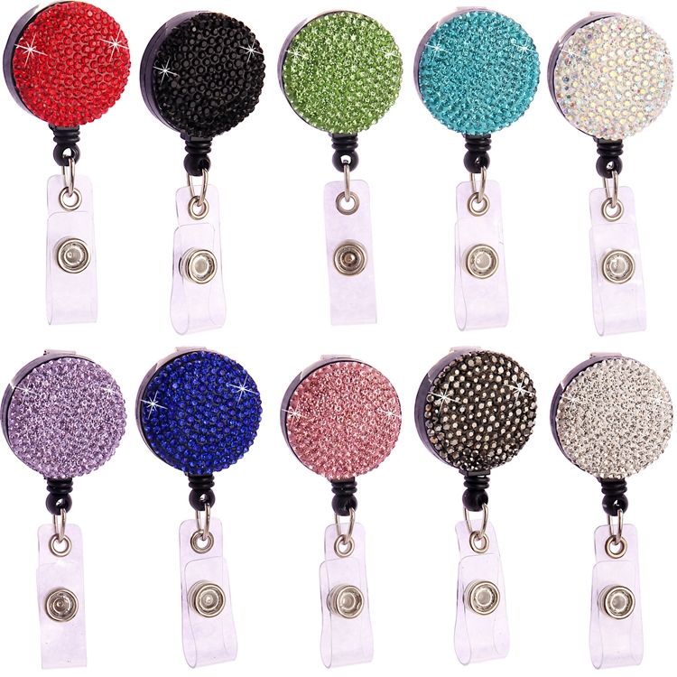 2021 Retractable Diamond Badge Reel Lanyard ID Card Badge Holder Ski