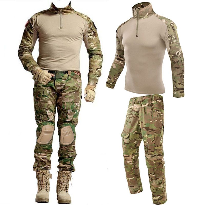 Camiseta de senderismo militar táctico para hombre camiseta de manga larga de camuflaje del ejército de entrenamiento de secado rápido ropa de pesca de caza al aire libre 