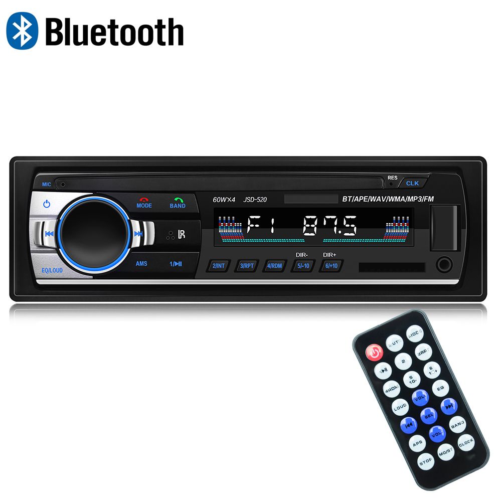 Estéreo Bluetooth del coche de FM Entrada auxiliar Receptor USB SD 12V