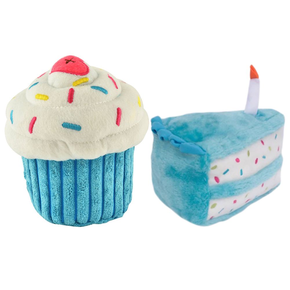 birthday cake plush dog toy