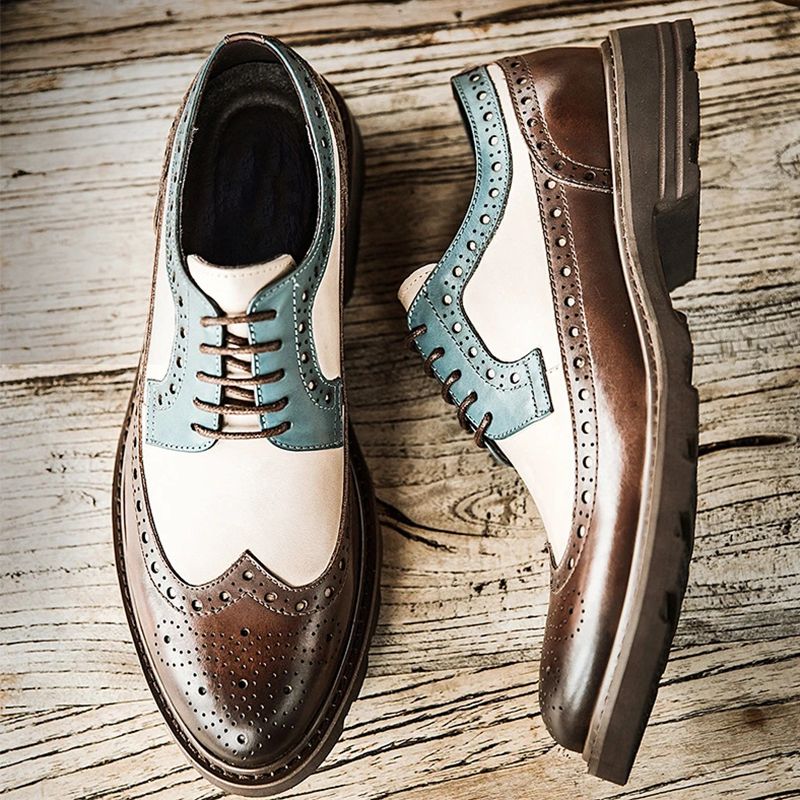 color block oxford shoes