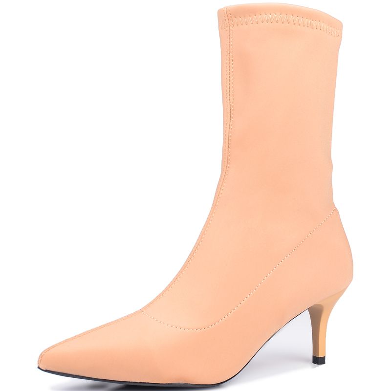 beige ankle sock boots