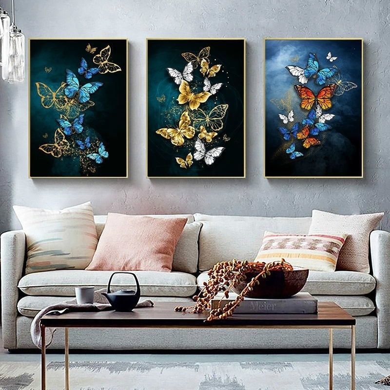 Acquista Abstract Background Farfalla Pittura Della Tela Quadri Moderni Wall Art Poster Stampe Parete Soggiorno Camera Da Letto Decorazione Della Casa Nordico A 7 29 Dal Luckinart Dhgate Com