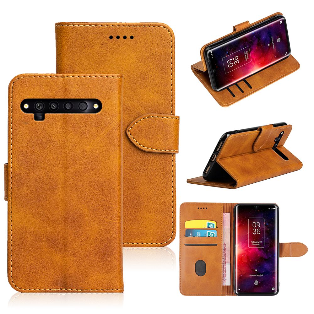 Estuche Para TCL 20 SE Entallada Cuero Billetera Abatible De pie Cubierta Del Teléfono pantalla de cristal Estuche Para TCL 20 SE Entallada Cuero Billetera Abatible De pie Cubierta Del Teléfono pantalla de cristal