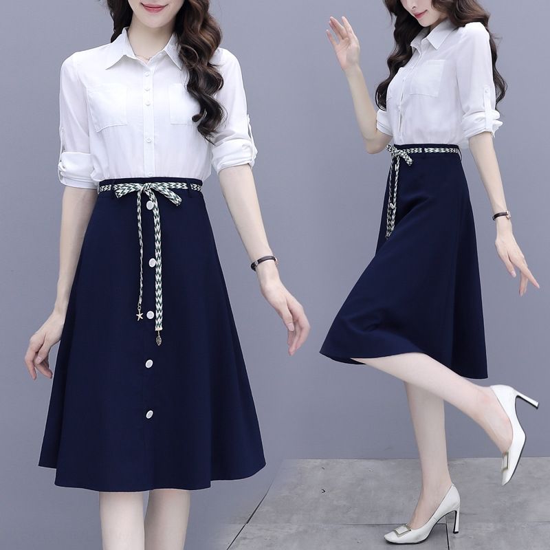formal shirt and skirt set