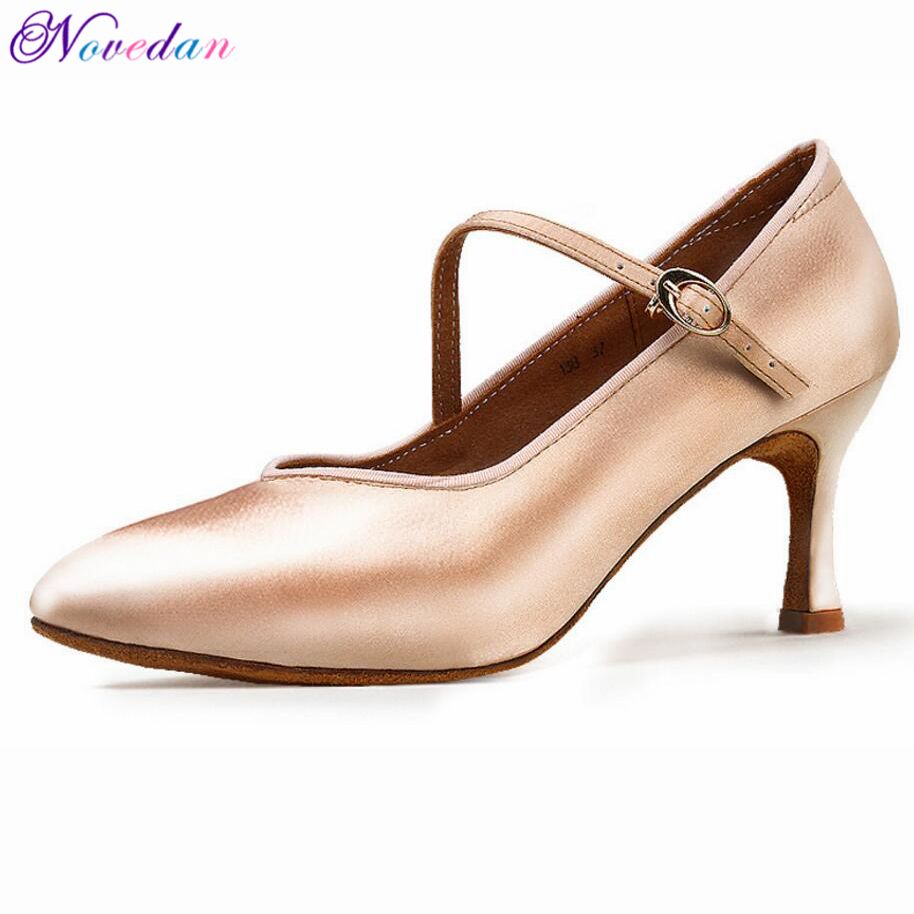 Compra Zapatos Mujer Salón De Baile Latino Satén De Las Señoras Del Dedo  Del Pie Cerrado Salsa Tango Vals Zapatos De Baile Delgado Tacón De 5,5 Cm /  6,5 Cm / 7,5