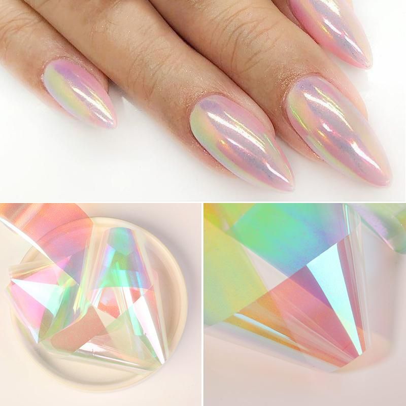Eco Friendly1box Aurora Nail Transfer Foil Stickers Colorful Nail Appliques Dazzling Series Bright Nail Decals Slider For Manicuring Diy From Turecolorwig 13 3 Dhgate Com